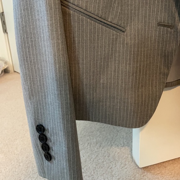 Ann Taylor gray blazer with white pinstripes - Picture 4 of 5